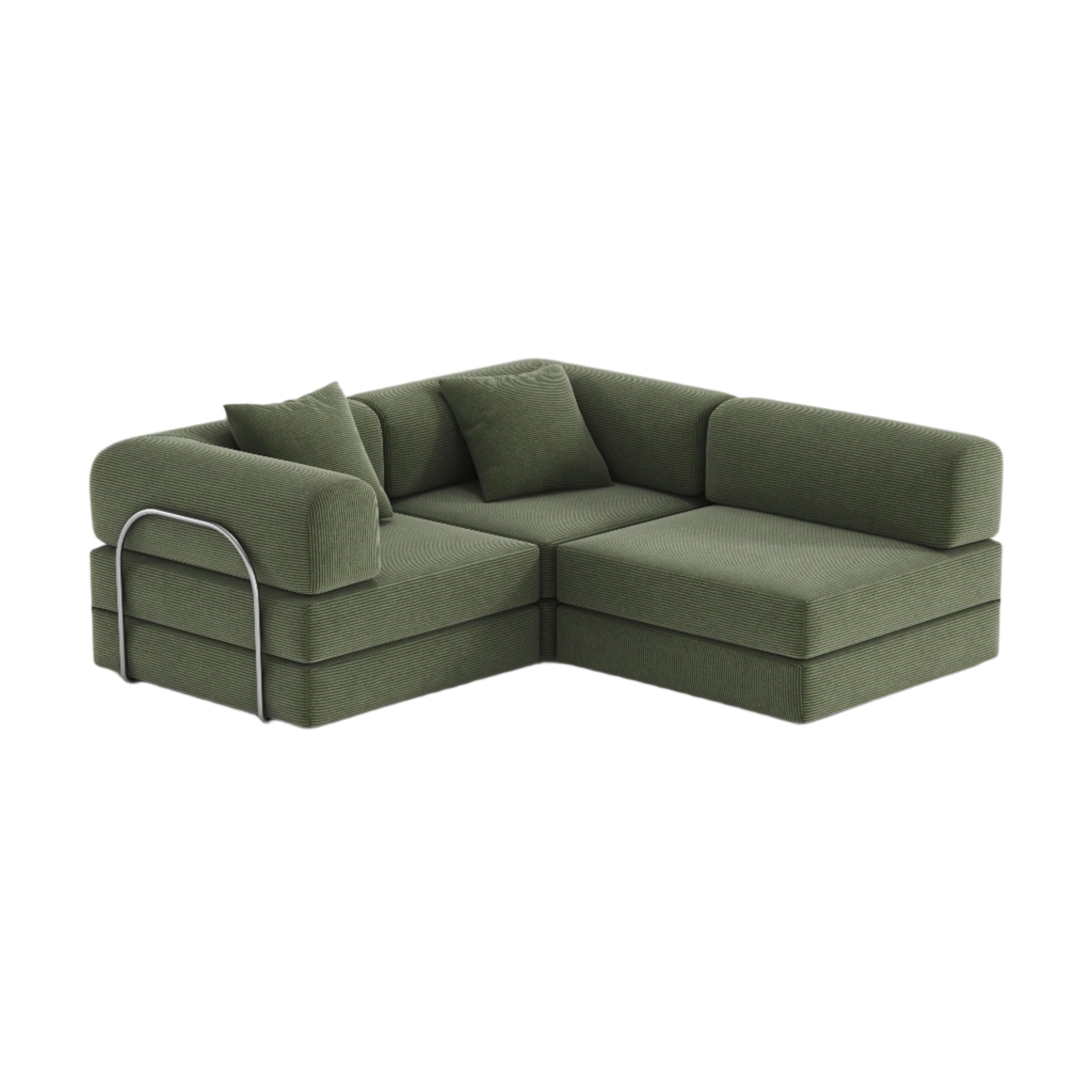 Nova L-Shaped Sofa-Forest Green