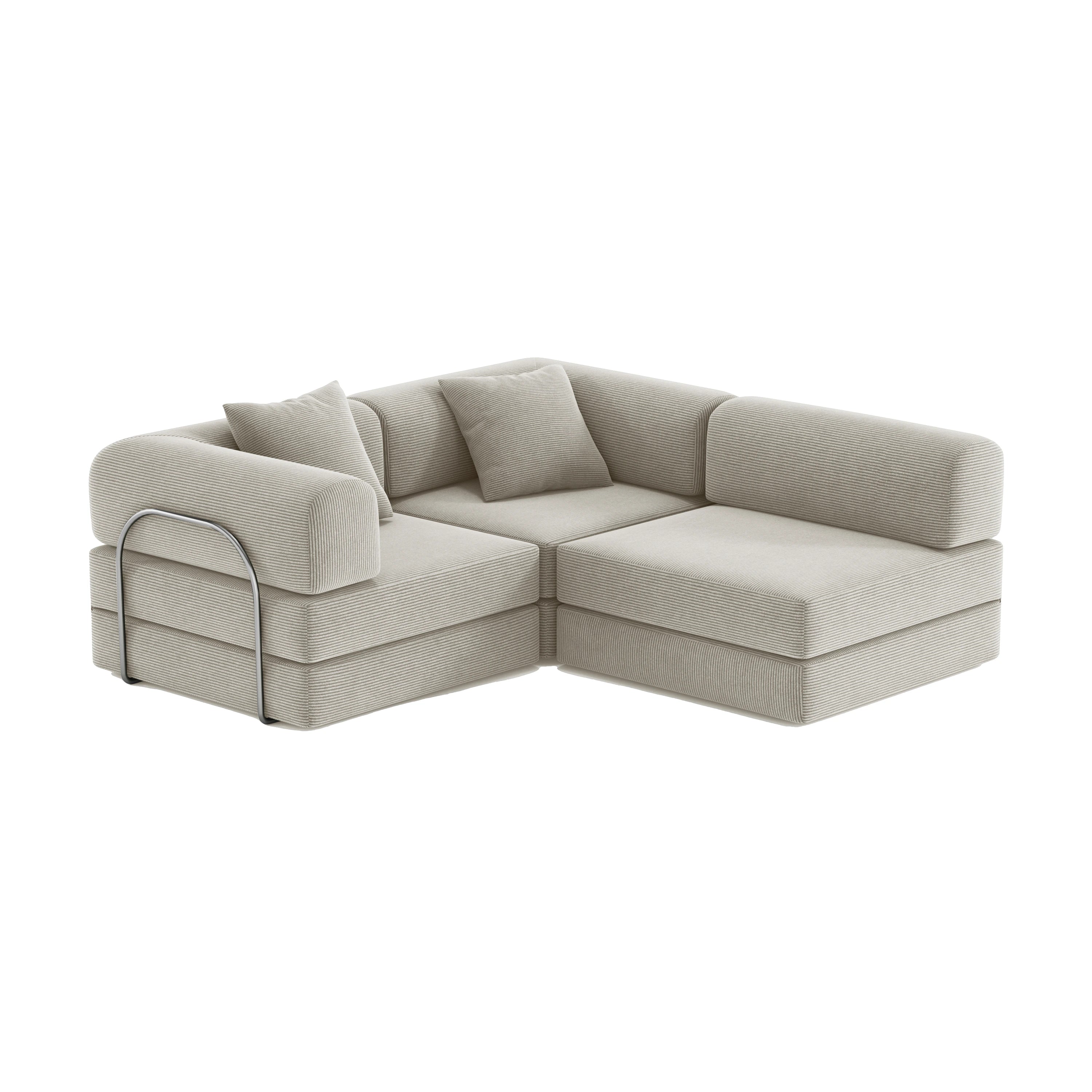 Nova L-Shaped Sofa-Eggshell