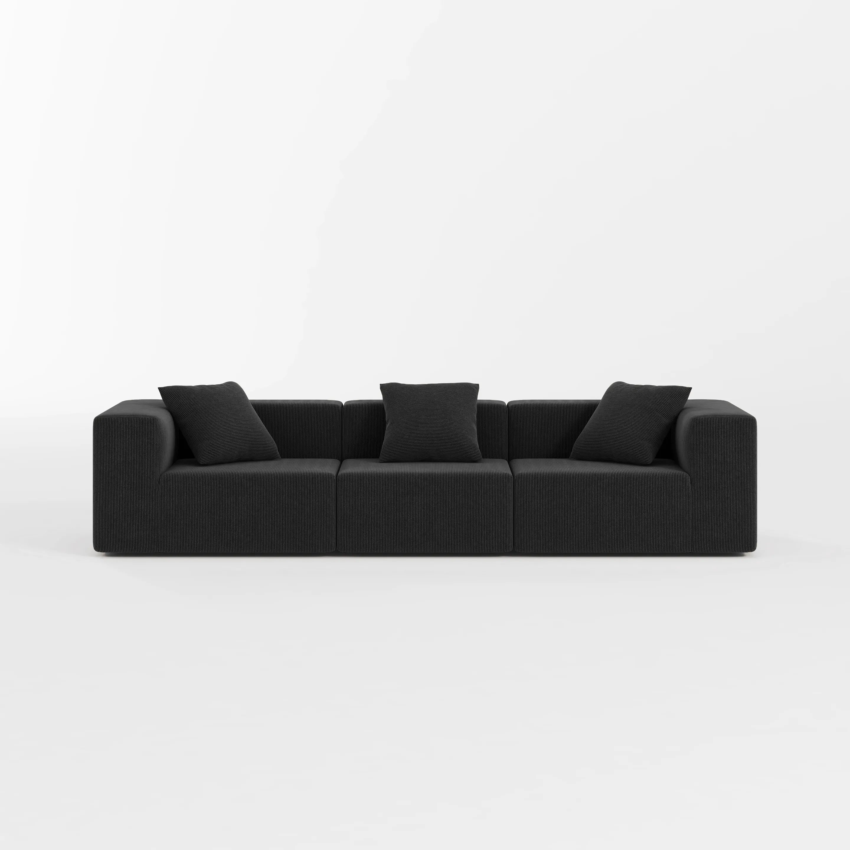 Milo Modular Sofa 3 Seater-Black