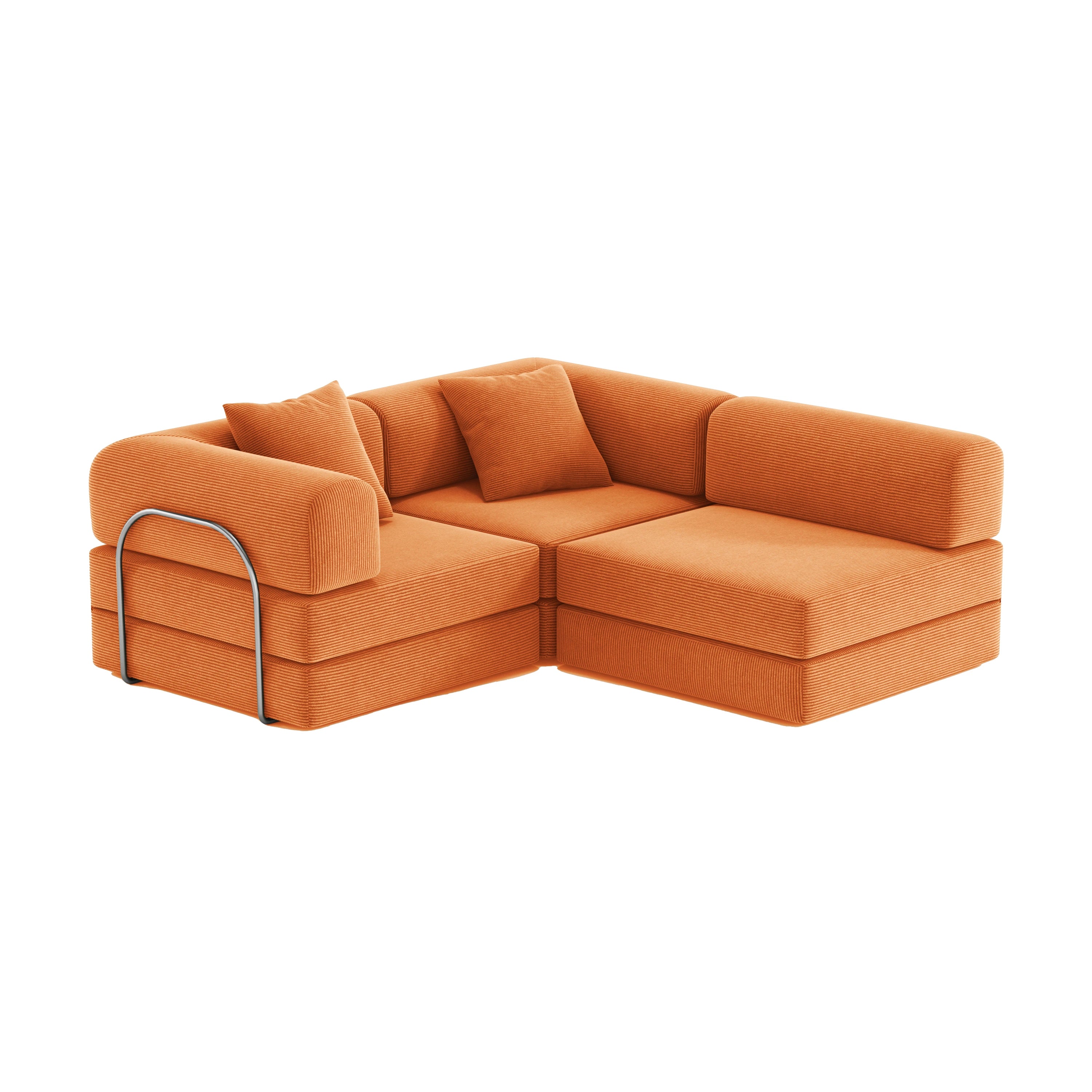 Nova L-Shaped Sofa-Orange