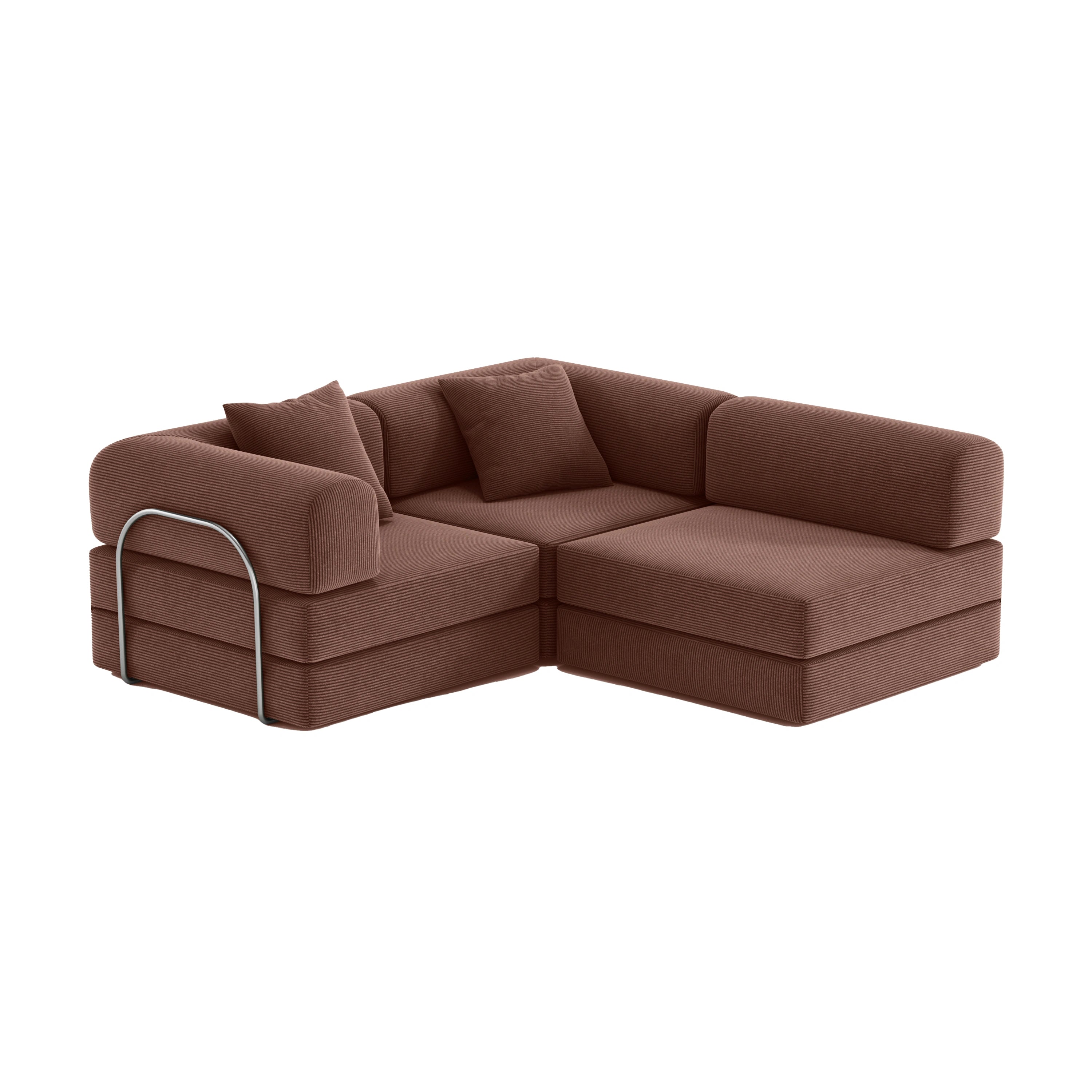 Nova L-Shaped Sofa-Chestnut